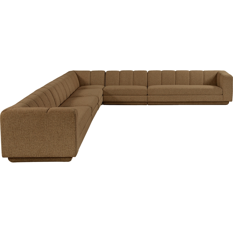 Meridian Furniture Modari Brown Fabric Upholstered 6pc. Modular Sectional