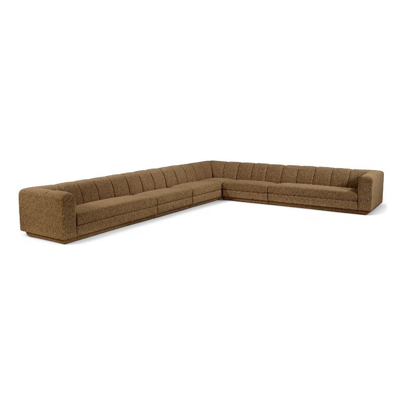 Meridian Furniture Modari Brown Fabric Upholstered 6pc. Modular Sectional