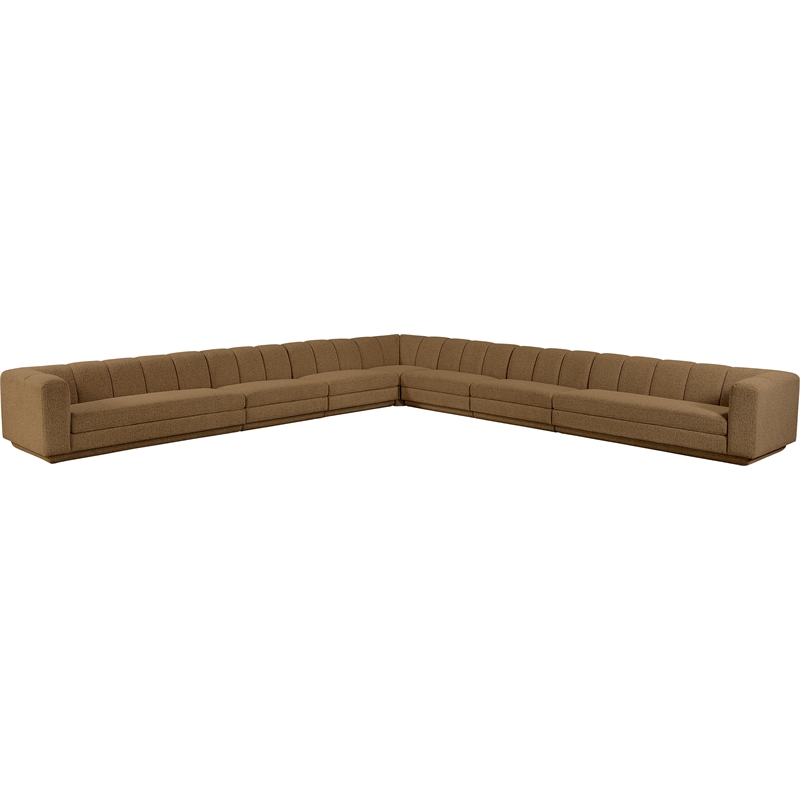 Meridian Furniture Modari Brown Fabric Upholstered 7pc. Modular Sectional