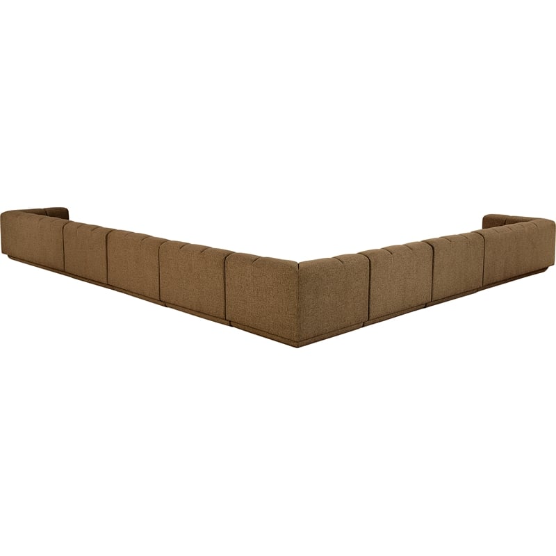 Meridian Furniture Modari Brown Fabric Upholstered 8pc. Modular Sectional