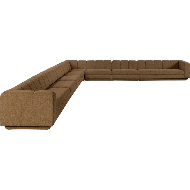 Meridian Furniture Modari Brown Fabric Upholstered 8pc. Modular Sectional