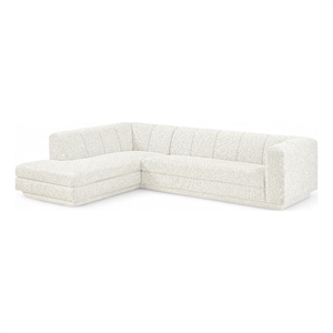 Meridian Furniture Modari Cream Fabric Upholstered 2pc. Modular Sectional