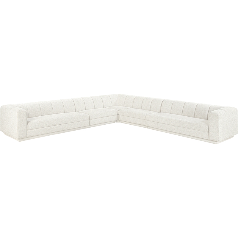 Meridian Furniture Modari Cream Fabric Upholstered 5pc. Modular Sectional