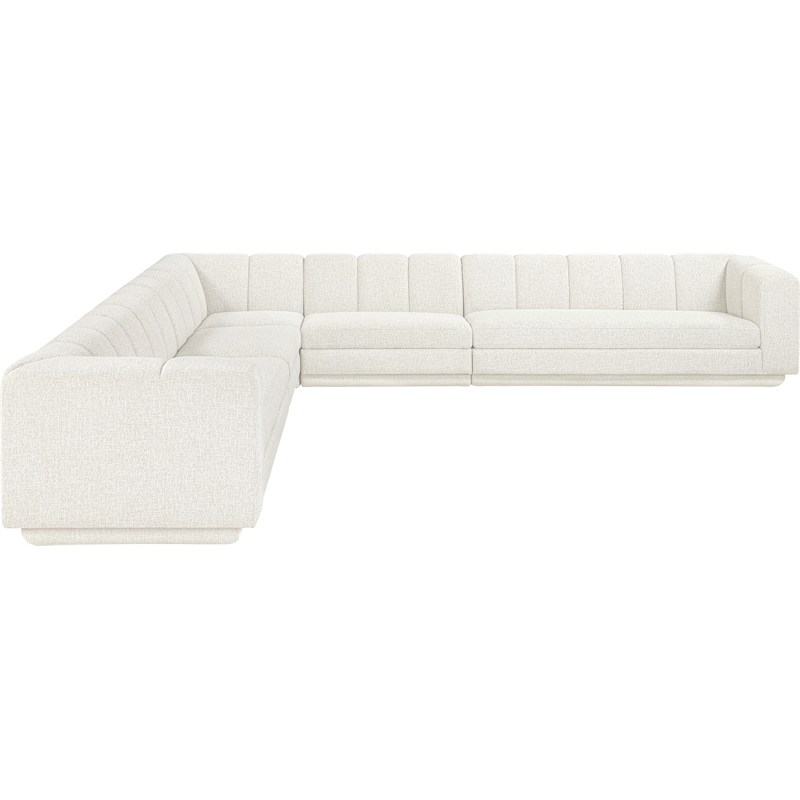 Meridian Furniture Modari Cream Fabric Upholstered 5pc. Modular Sectional