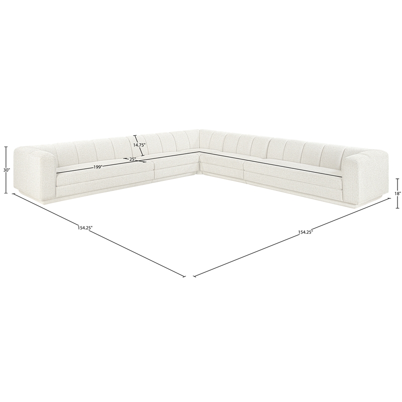 Meridian Furniture Modari Cream Fabric Upholstered 5pc. Modular Sectional