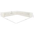 Meridian Furniture Modari Cream Fabric Upholstered 5pc. Modular Sectional