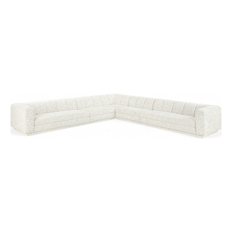 Meridian Furniture Modari Cream Fabric Upholstered 5pc. Modular Sectional