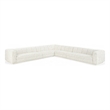 Meridian Furniture Modari Cream Fabric Upholstered 5pc. Modular Sectional