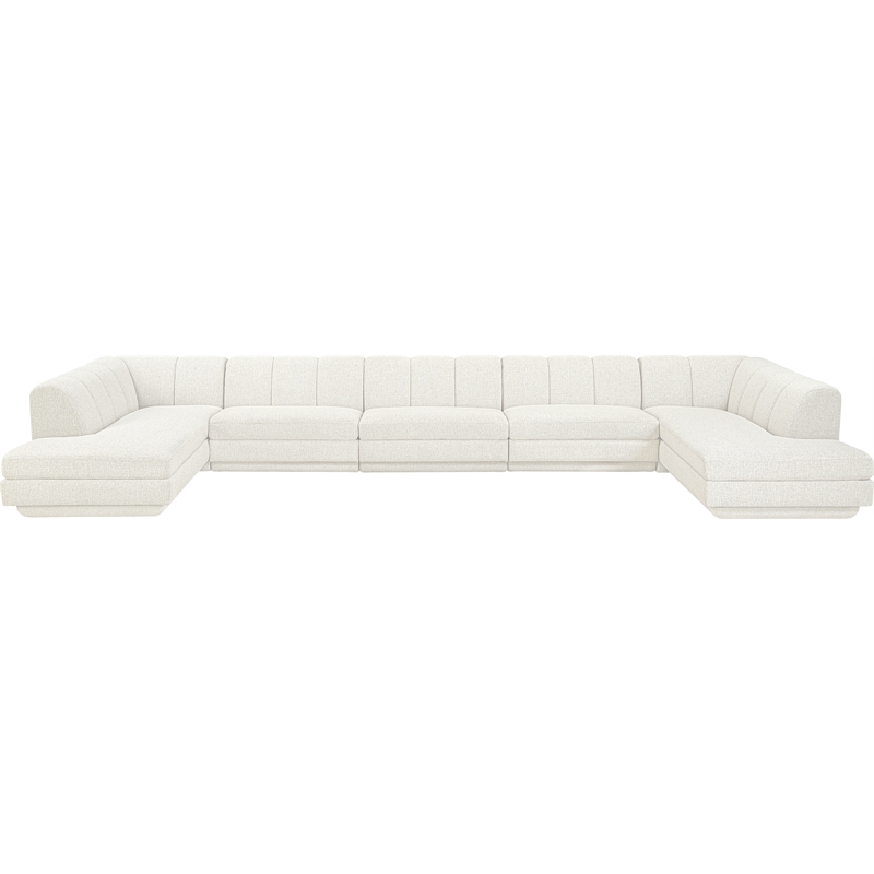 Meridian Furniture Modari Cream Fabric Upholstered 5pc. Modular Sectional