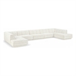 Meridian Furniture Modari Cream Fabric Upholstered 5pc. Modular Sectional