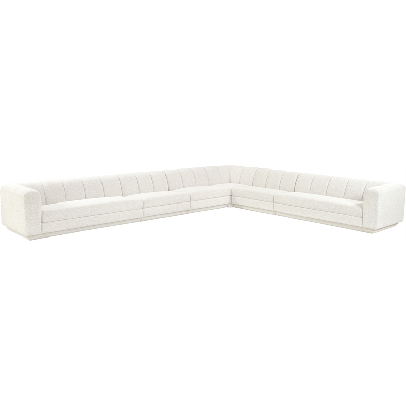 Meridian Furniture Modari Cream Fabric Upholstered 6pc. Modular Sectional