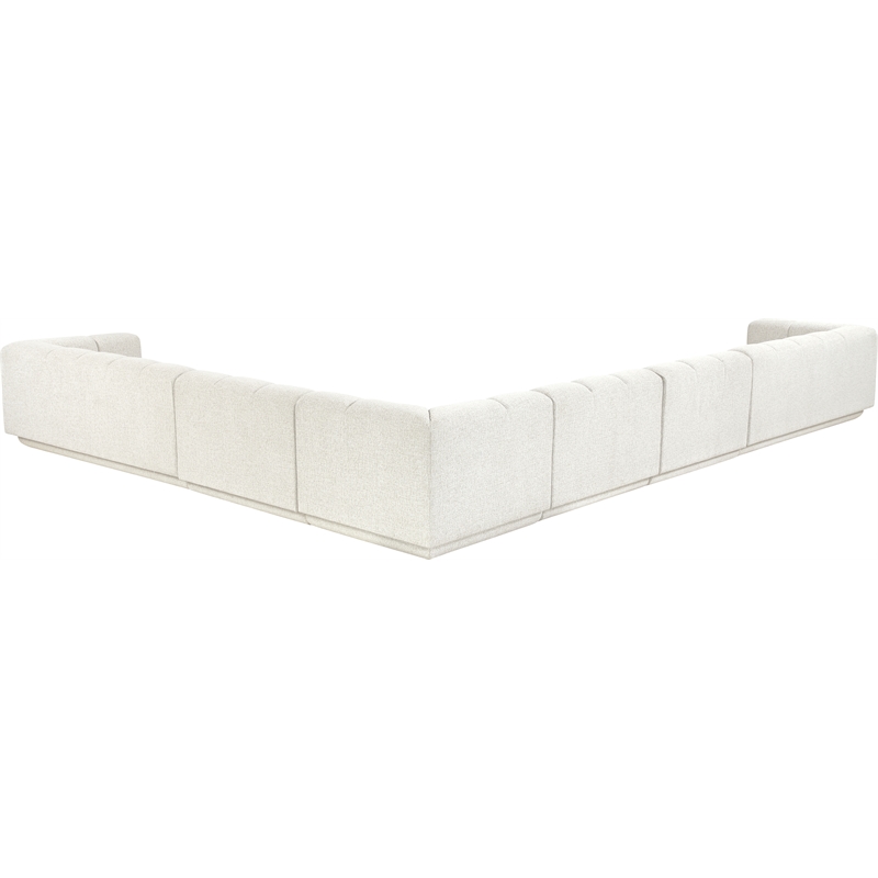 Meridian Furniture Modari Cream Fabric Upholstered 6pc. Modular Sectional