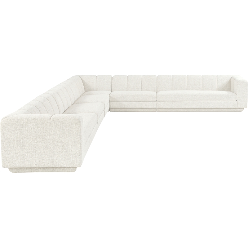 Meridian Furniture Modari Cream Fabric Upholstered 6pc. Modular Sectional