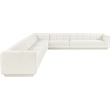 Meridian Furniture Modari Cream Fabric Upholstered 6pc. Modular Sectional