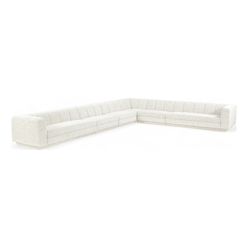Meridian Furniture Modari Cream Fabric Upholstered 6pc. Modular Sectional