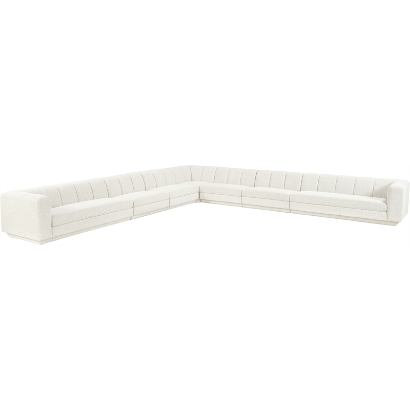 Meridian Furniture Modari Cream Fabric Upholstered 7pc. Modular Sectional
