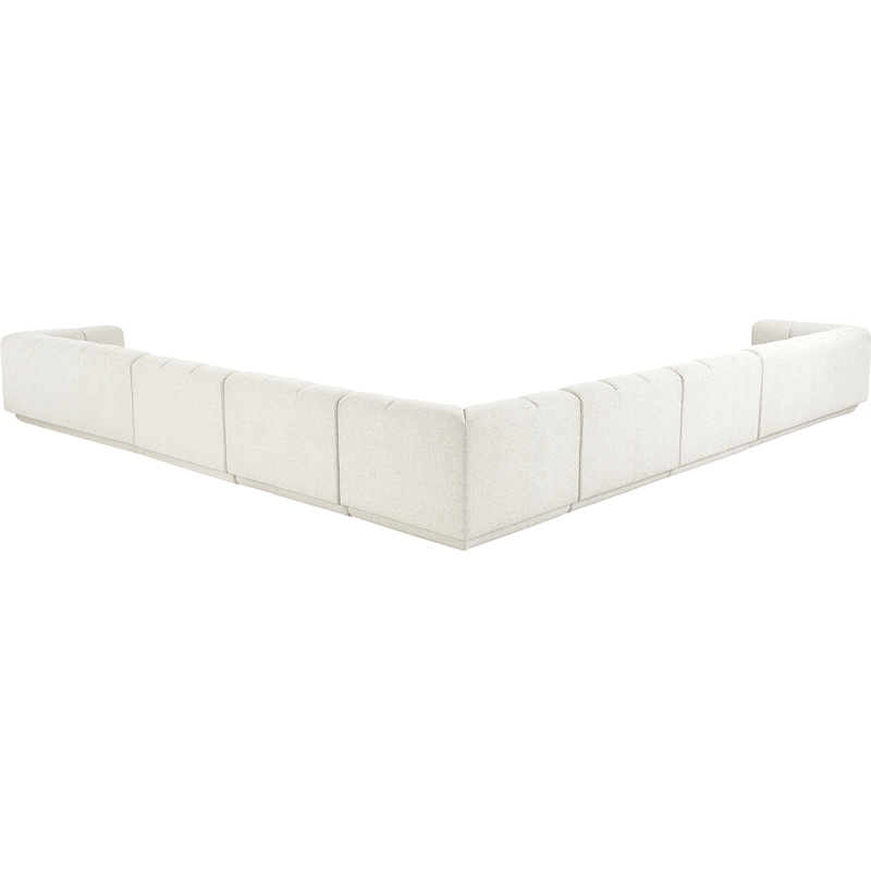 Meridian Furniture Modari Cream Fabric Upholstered 7pc. Modular Sectional
