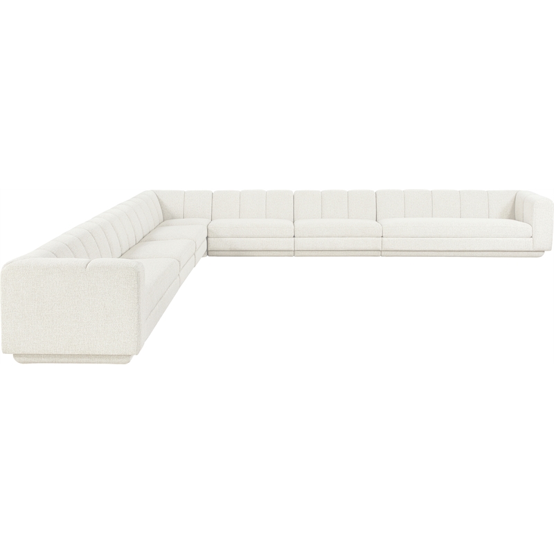 Meridian Furniture Modari Cream Fabric Upholstered 7pc. Modular Sectional