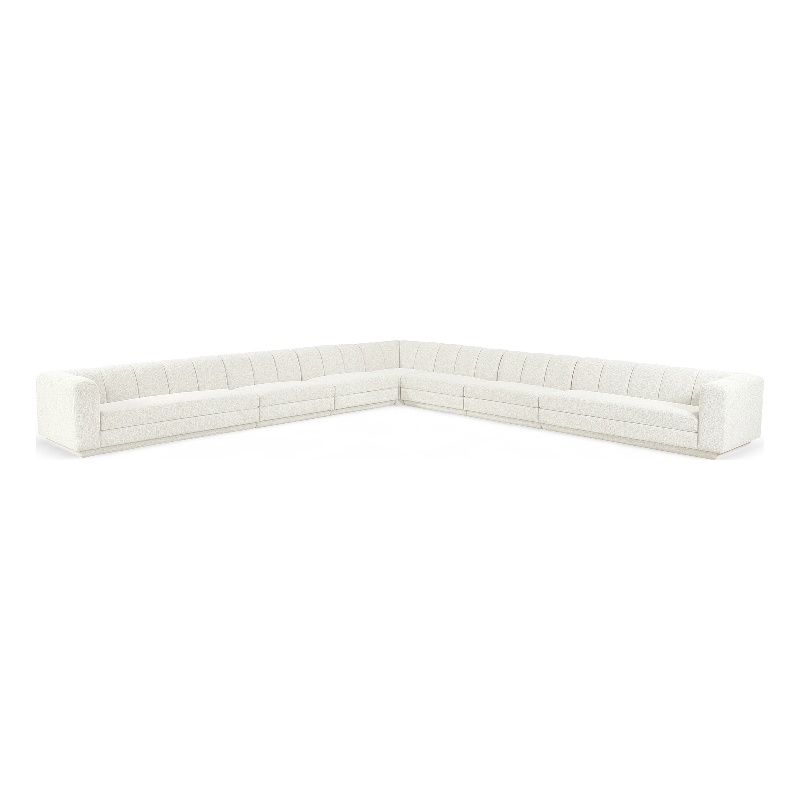 Meridian Furniture Modari Cream Fabric Upholstered 7pc. Modular Sectional