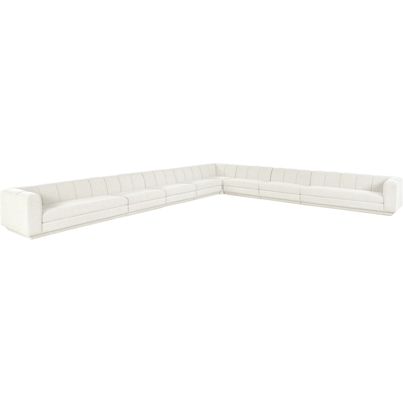 Meridian Furniture Modari Cream Fabric Upholstered 8pc. Modular Sectional