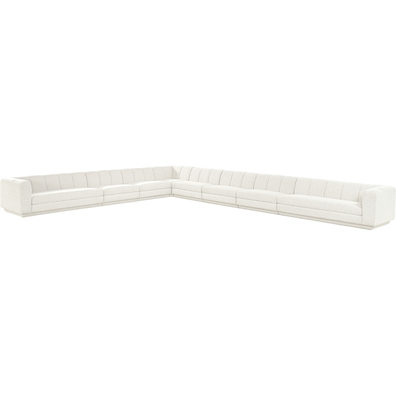 Meridian Furniture Modari Cream Fabric Upholstered 8pc. Modular Sectional