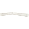Meridian Furniture Modari Cream Fabric Upholstered 8pc. Modular Sectional
