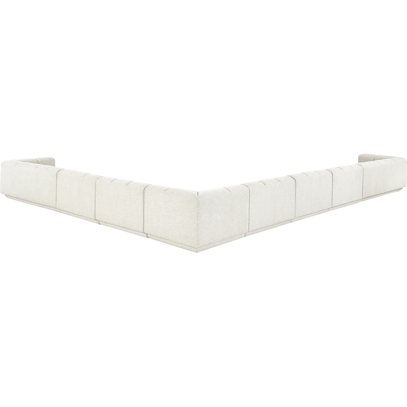 Meridian Furniture Modari Cream Fabric Upholstered 8pc. Modular Sectional