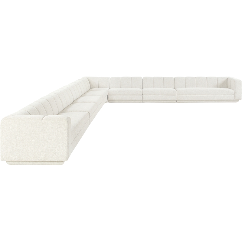 Meridian Furniture Modari Cream Fabric Upholstered 8pc. Modular Sectional