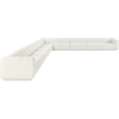 Meridian Furniture Modari Cream Fabric Upholstered 8pc. Modular Sectional