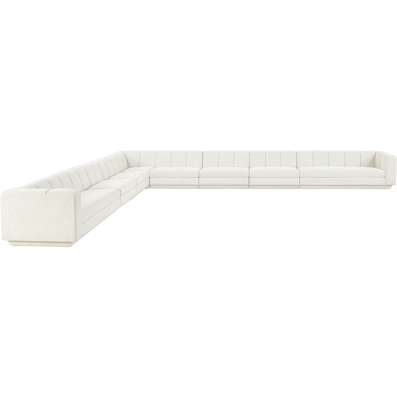 Meridian Furniture Modari Cream Fabric Upholstered 8pc. Modular Sectional