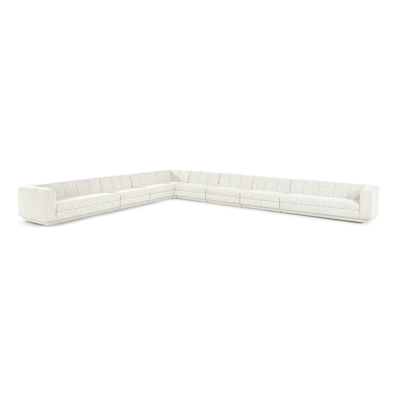Meridian Furniture Modari Cream Fabric Upholstered 8pc. Modular Sectional