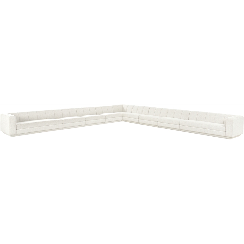 Meridian Furniture Modari Cream Fabric Upholstered 9pc. Modular Sectional