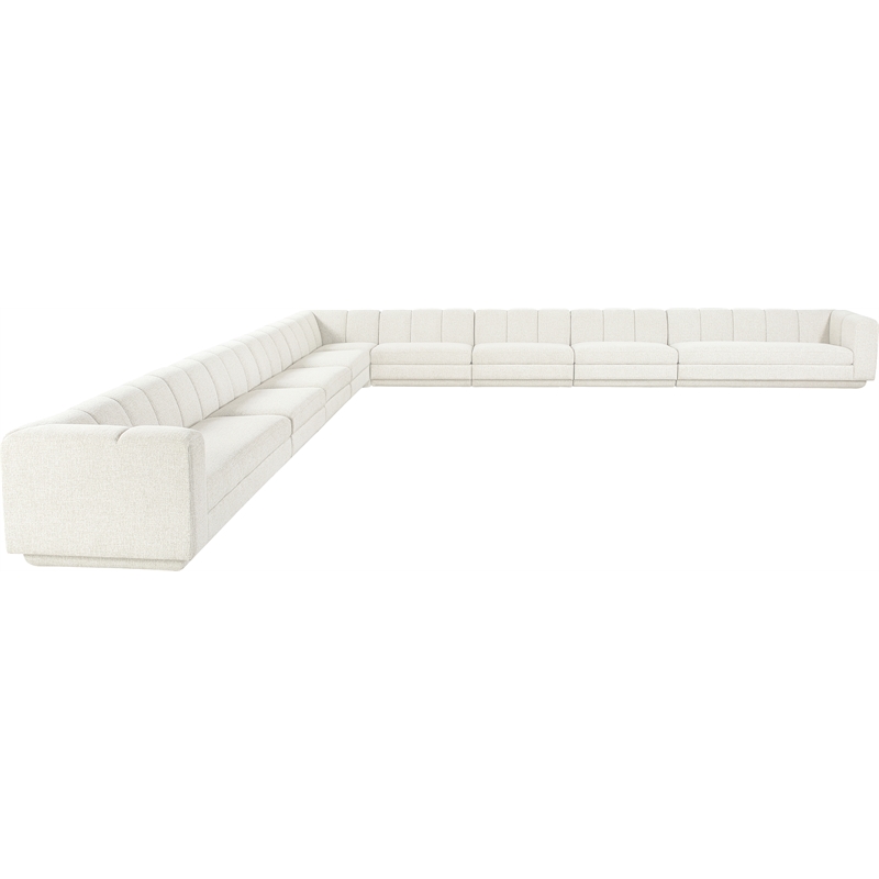 Meridian Furniture Modari Cream Fabric Upholstered 9pc. Modular Sectional