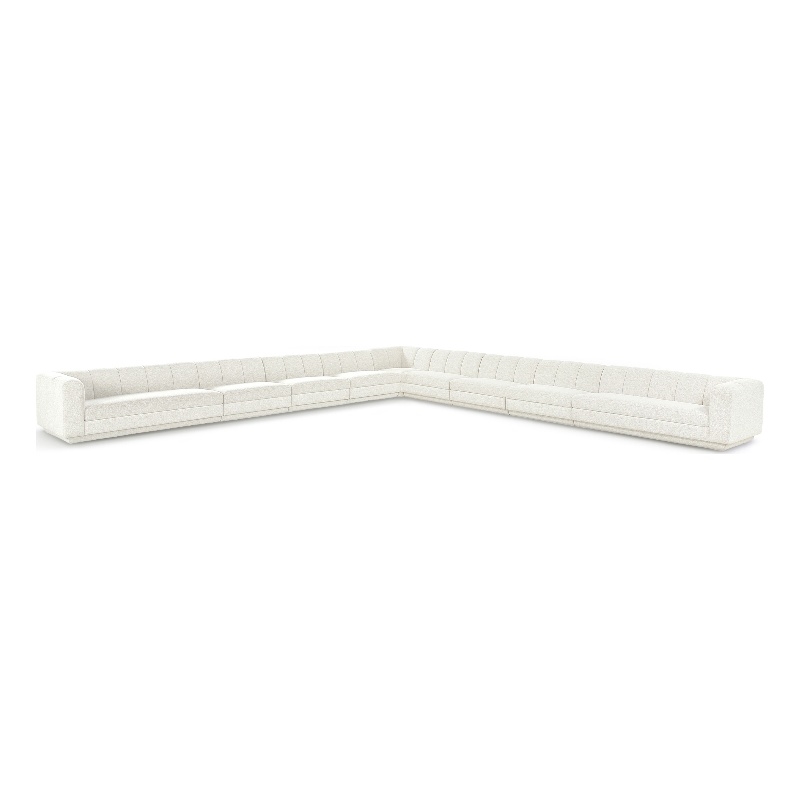 Meridian Furniture Modari Cream Fabric Upholstered 9pc. Modular Sectional