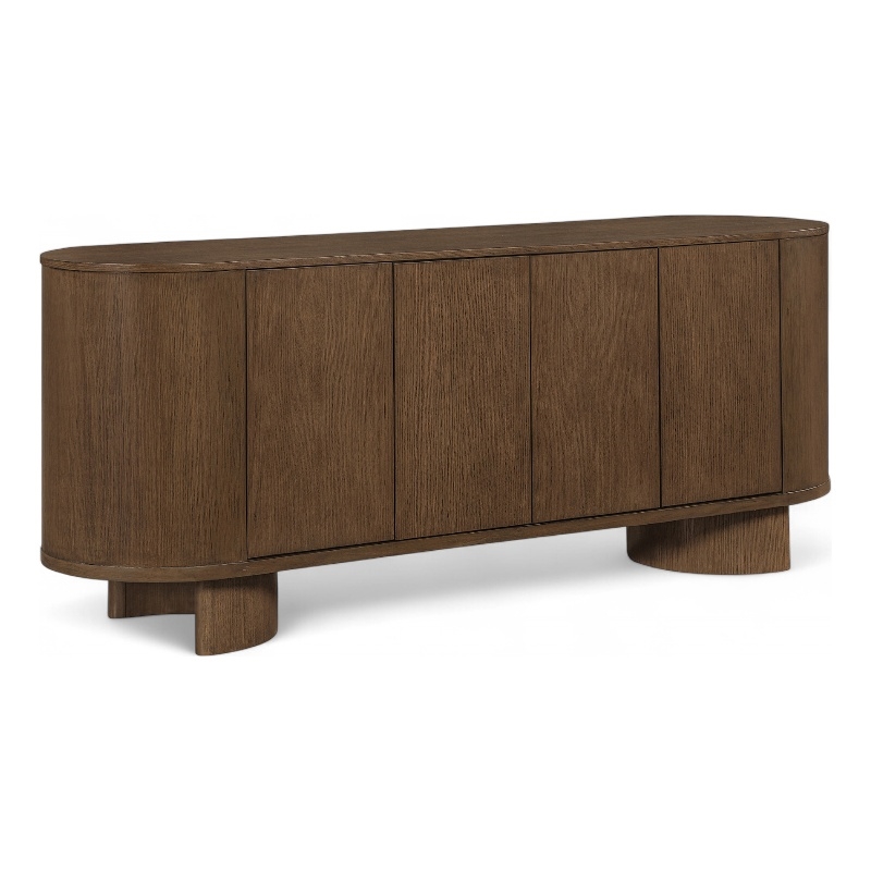 Meridian Furniture Caldra Brown Oak Veneer And Solid Wood Sideboard/Buffet