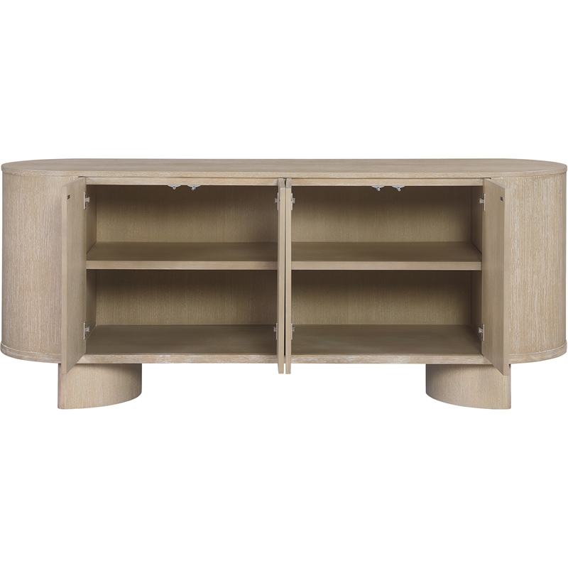Meridian Furniture Caldra Natural Oak Veneer And Solid Wood Sideboard/Buffet