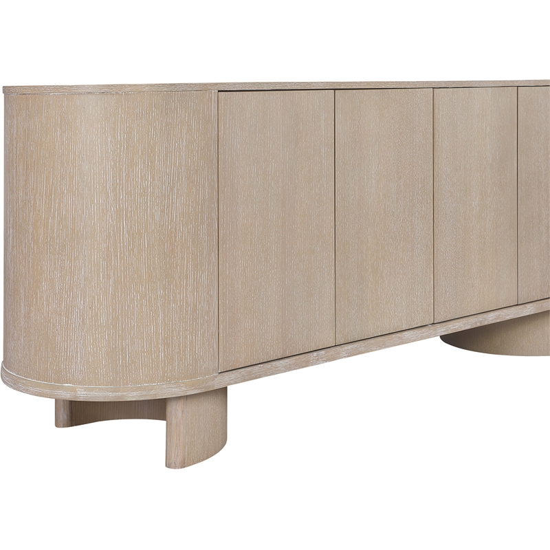 Meridian Furniture Caldra Natural Oak Veneer And Solid Wood Sideboard/Buffet