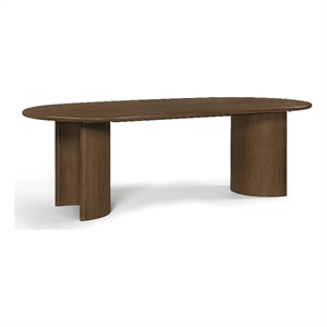 Meridian Furniture Caldra 94&quot Natural Oak Veneer And Solid Wood Dining Table
