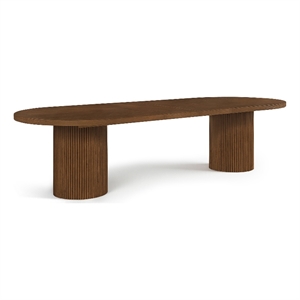 Meridian Furniture Belinda 90&quot Brown Oak Wood Dining Table