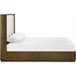 Meridian Furniture Tiberio Brown / Cream Linen Textured Fabric King Bed