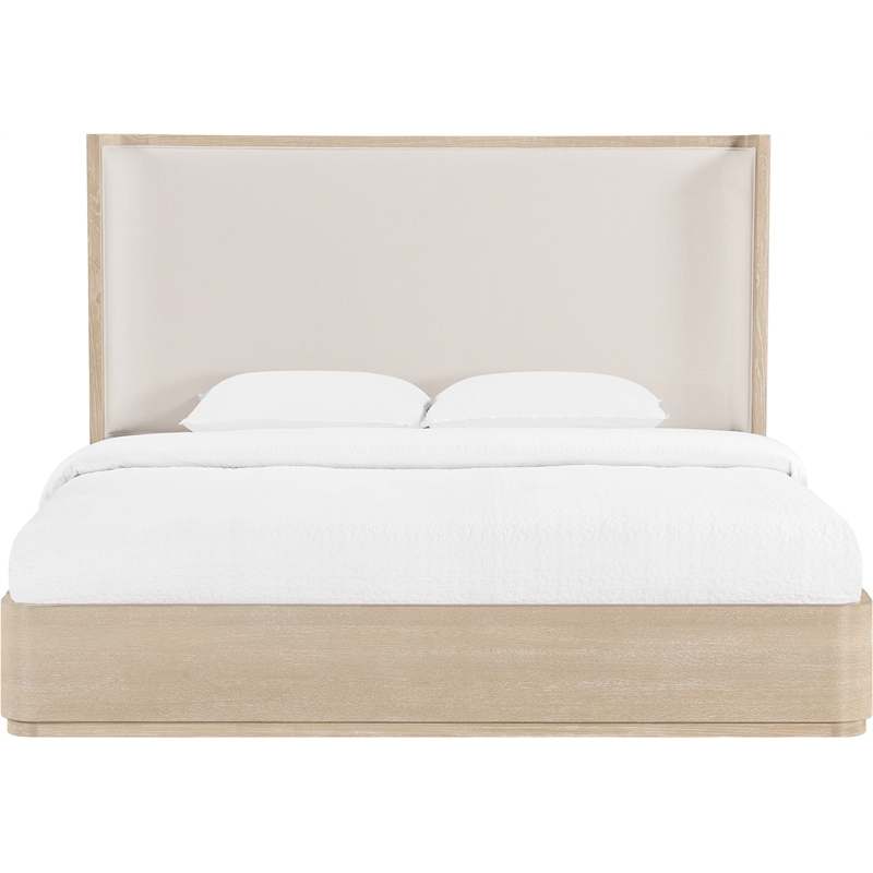 Meridian Furniture Tiberio Natural / Cream Linen Textured Fabric King Bed