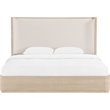 Meridian Furniture Tiberio Natural / Cream Linen Textured Fabric Queen Bed