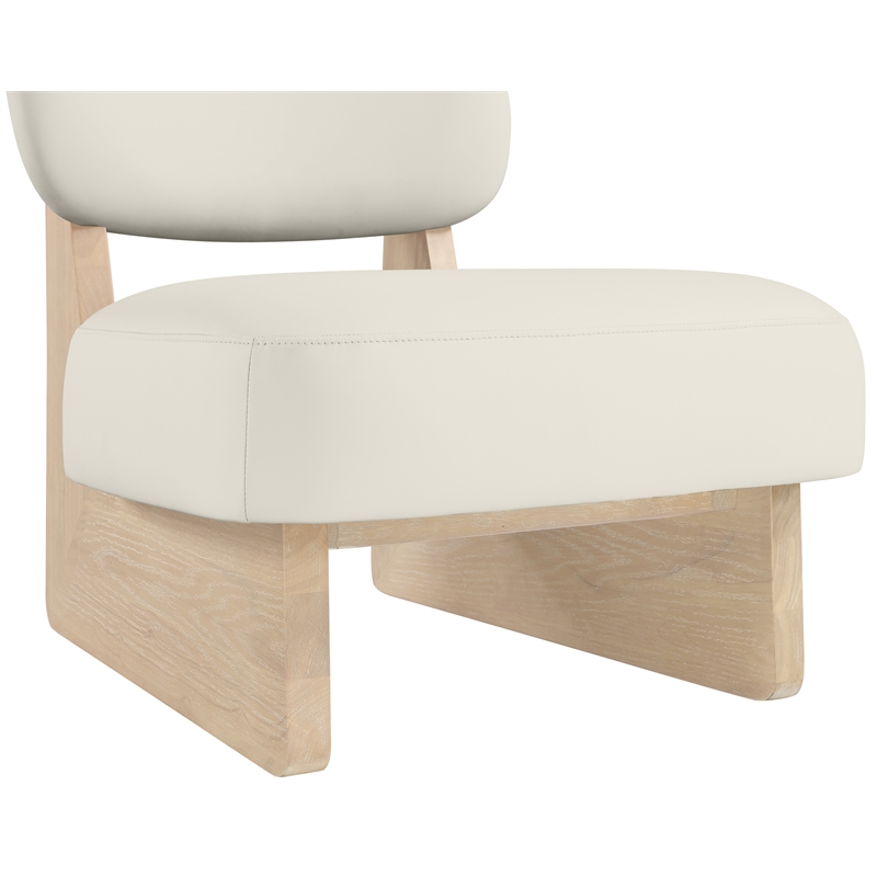 Meridian Furniture Vetra Cream Vegan Leather Upholstered Accent Chair