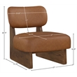 Meridian Furniture Vetra Cognac Vegan Leather Upholstered Accent Chair
