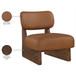 Meridian Furniture Vetra Cognac Vegan Leather Upholstered Accent Chair
