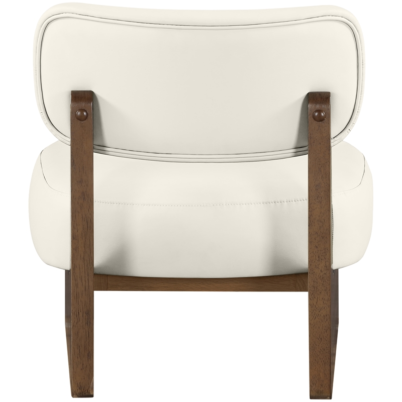 Meridian Furniture Vetra Cream Vegan Leather Upholstered Accent Chair