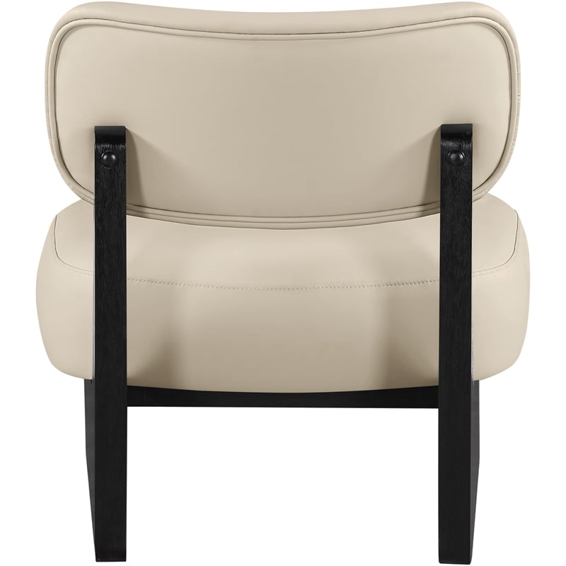 Meridian Furniture Vetra Beige Vegan Leather Upholstered Accent Chair