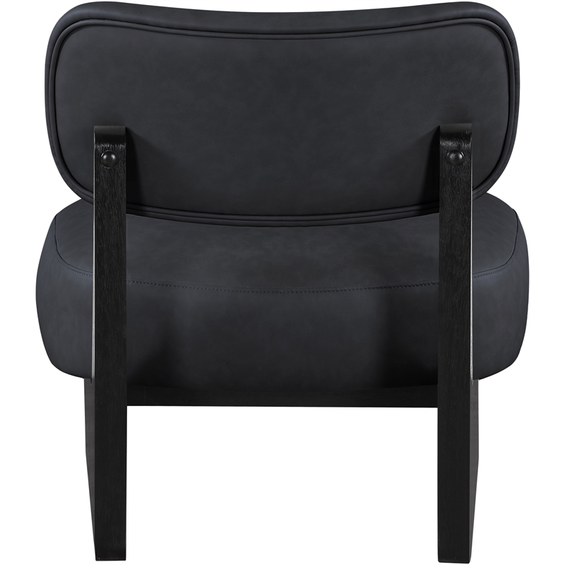Meridian Furniture Vetra Black Vegan Leather Upholstered Accent Chair