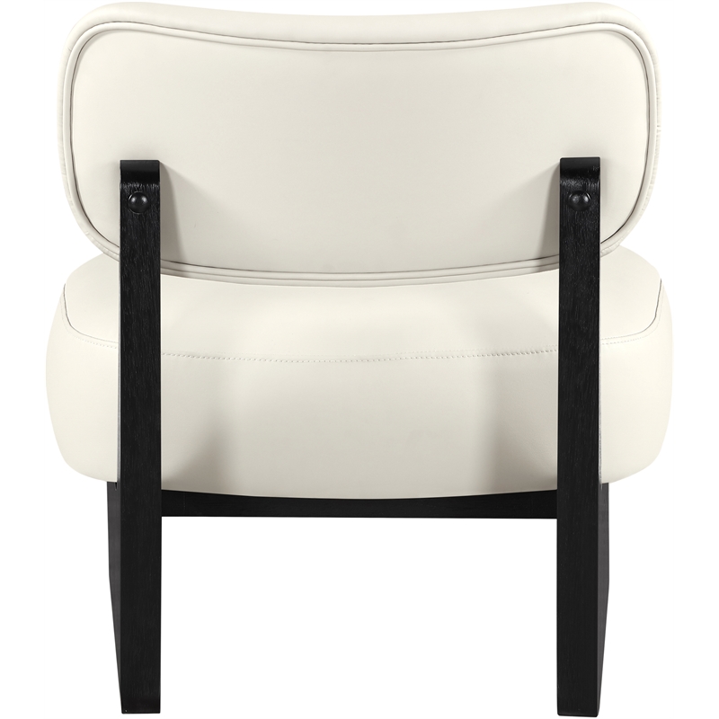Meridian Furniture Vetra Cream Vegan Leather Upholstered Accent Chair