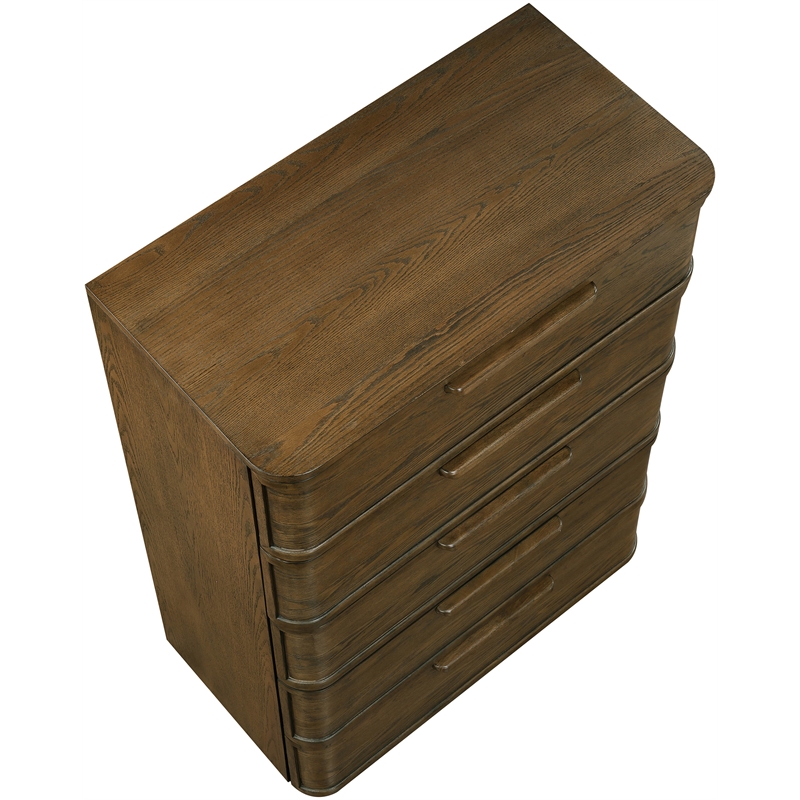 Meridian Furniture Tiberio Brown Oak Veneer And Solid Wood Chest